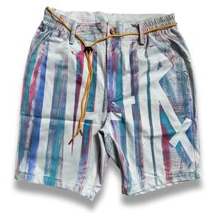 One of one, hand painted multicolor Artistic Shorts with Drawstring